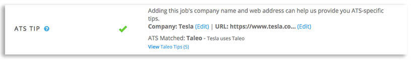 Fortune 500 ATS Tips on the Jobscan Match Report