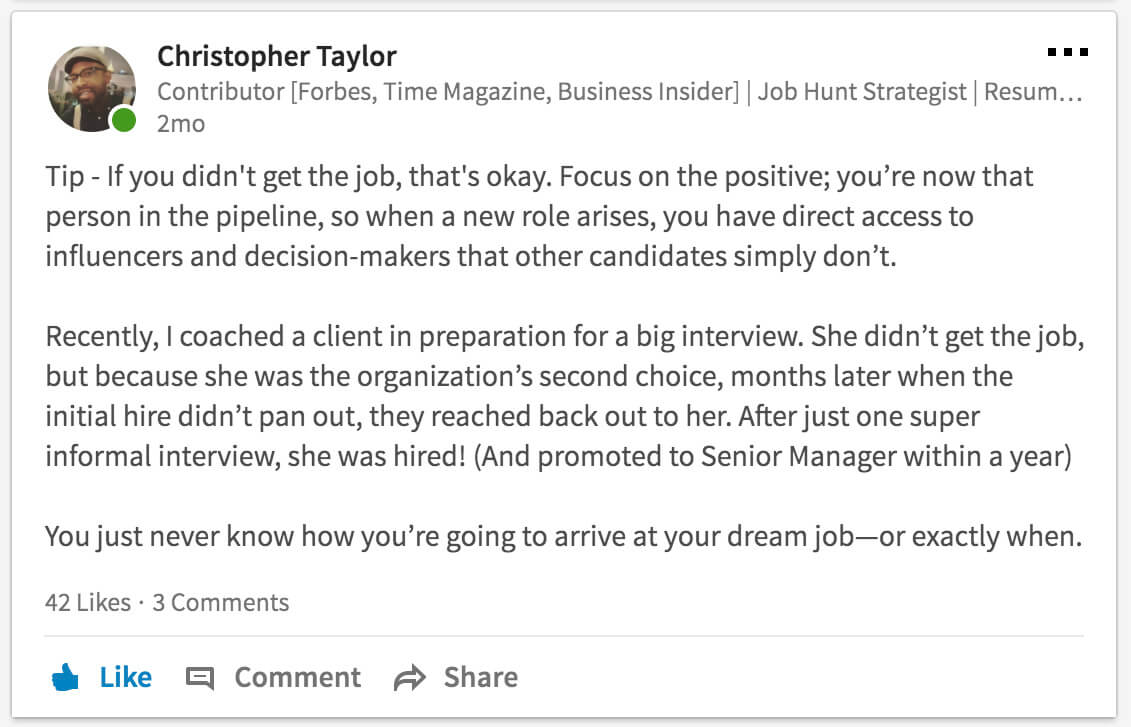 Who to follow on LinkedIn? Christopher Taylor.