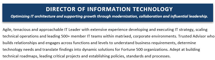 resume branding statement adjective